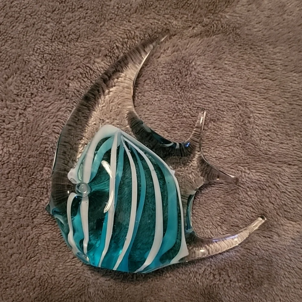 3 Colorful Glass Fish Ornaments